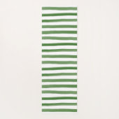 Gold Namaste & Green and White Waterverf Stripes Yogamat (Achterkant)