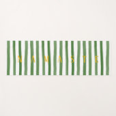 Gold Namaste & Green and White Waterverf Stripes Yogamat (Voorkant (horizontaal))