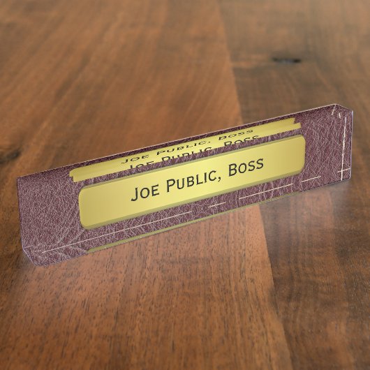 Gold Name Bord-effect van de Executive Naambordje (Zijkant)