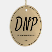 Gold Name DNP Afstuderen Keramisch Ornament (Rechts)