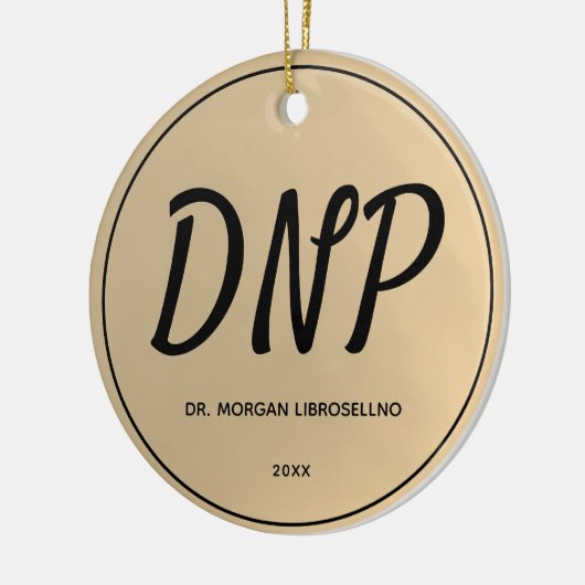 Gold Name DNP Afstuderen Keramisch Ornament (Links)