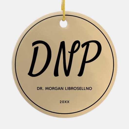 Gold Name DNP Afstuderen Keramisch Ornament (Achterkant)