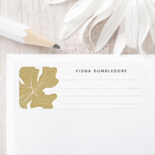 Gold Name Lined Blank Sjabloon Herb Floral Label (Insitu)