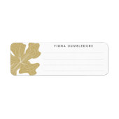 Gold Name Lined Blank Sjabloon Herb Floral Label (Voorkant)