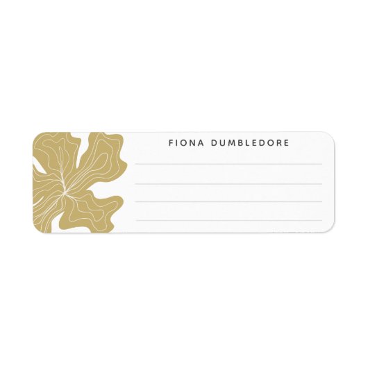 Gold Name Lined Blank Sjabloon Herb Floral Label (Voorkant)