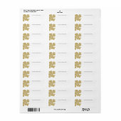 Gold Name Lined Blank Sjabloon Herb Floral Label (Full Sheet)