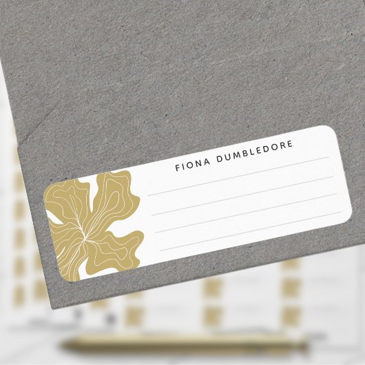 Gold Name Lined Blank Sjabloon Herb Floral Label