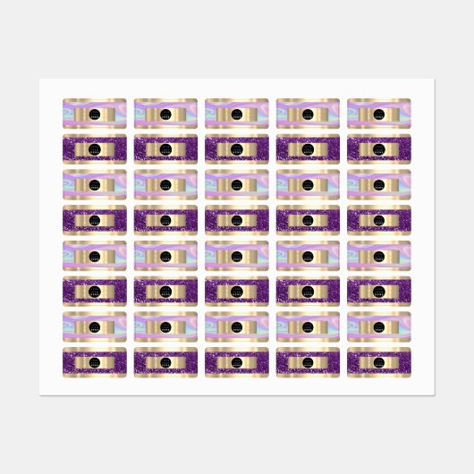 Gold Name Mode Online Winkelen Logo Holograaf Labels (Vel)