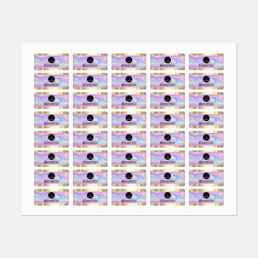 Gold Name Mode Winkelen Logo Holografen Roze Etike Labels (Vel)