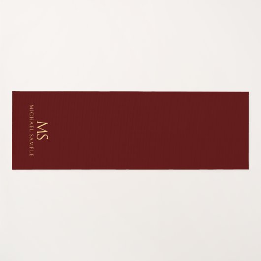 Gold Name Monogram Initials Personalized Fitness Yogamat (Voorkant (horizontaal))