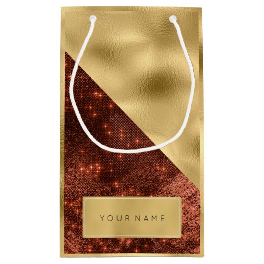 Gold Name Spark Honey Maroon Name Favor Klein Cadeauzakje (Achterkant)