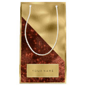 Gold Name Spark Honey Maroon Name Favor Klein Cadeauzakje (Voorkant)