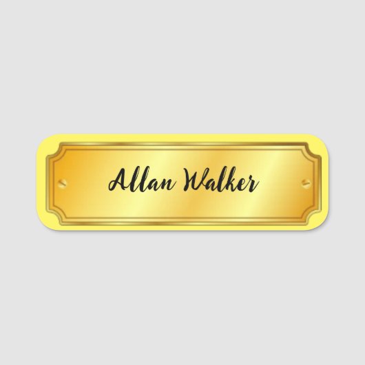 Gold Name Tag met Lijst (Voorkant)
