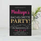 Gold Nashville Bachelorette Party Itinerary en Kaart (Staand voorkant)
