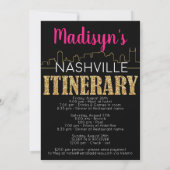 Gold Nashville Bachelorette Party Itinerary en Kaart (Achterkant)