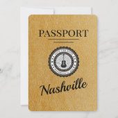 Gold Nashville Passport Bewaar de datum Save The Date (Voorkant)