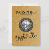 Gold Nashville Passport Uitnodiging voor de bruilo (Achterkant)