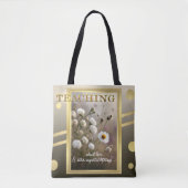 Gold Natuur Floral Teacher Tote Bag (Voorkant)