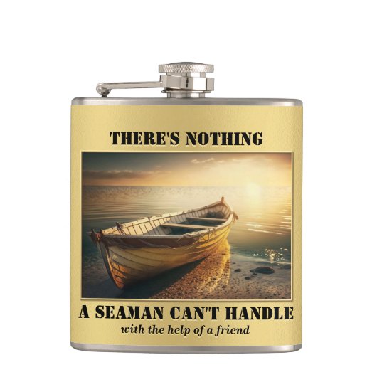 Gold Nautical Boat Heupfles (Voorkant)