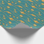 Gold Nautical Pattern Cadeaupapier (Hoek)