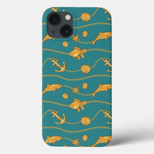 Gold Nautical Pattern Case-Mate iPhone Case (Achterkant)