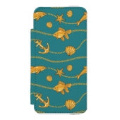 Gold Nautical Pattern Incipio iPhone Portemonnee Hoesje (Voorkant Agenda)