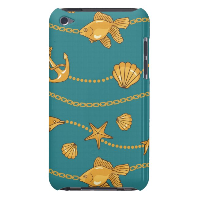 Gold Nautical Pattern iPod Touch Hoesje (Achterkant)