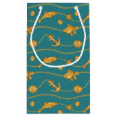 Gold Nautical Pattern Klein Cadeauzakje (Achterkant)