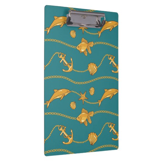 Gold Nautical Pattern Klembord (Rechts)