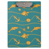 Gold Nautical Pattern Klembord (Voorkant)