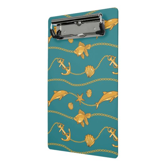 Gold Nautical Pattern Mini Klembord (Angled2)