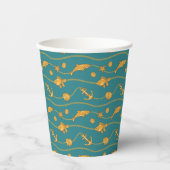Gold Nautical Pattern Papieren Bekers (Voorkant)