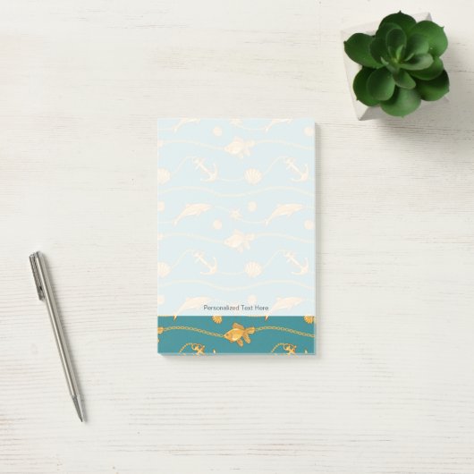 Gold Nautical Pattern Post-it® Notes (Kantoor)