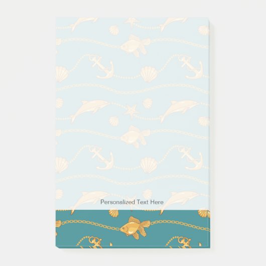 Gold Nautical Pattern Post-it® Notes (Voorkant)