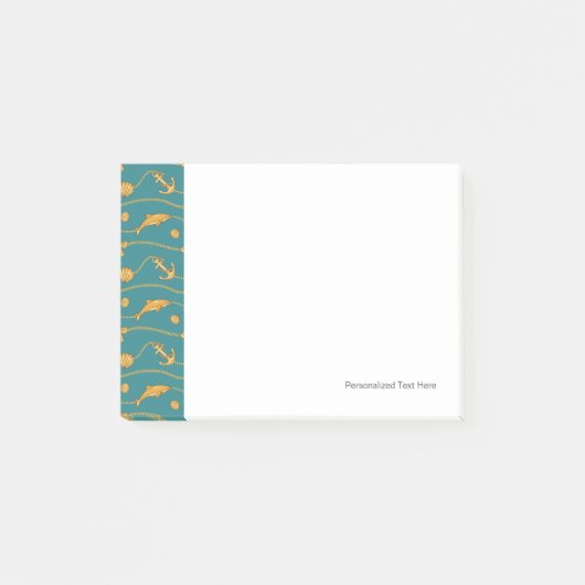 Gold Nautical Pattern Post-it® Notes (Voorkant)