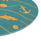 Gold Nautical Pattern Snijplank (Hoek)