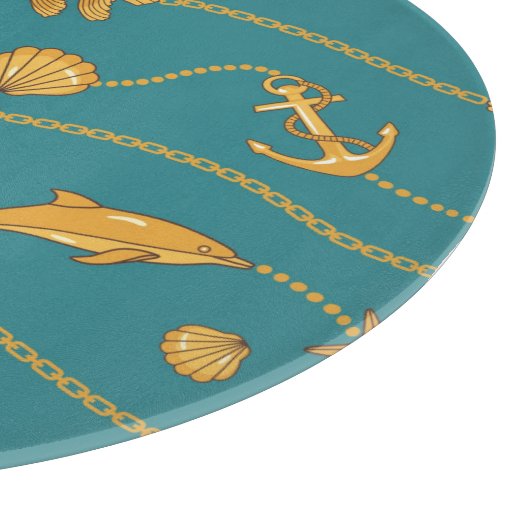 Gold Nautical Pattern Snijplank (Hoek)