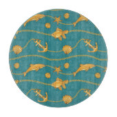 Gold Nautical Pattern Snijplank (Voorkant)