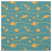 Gold Nautical Pattern Stof (Swatch)