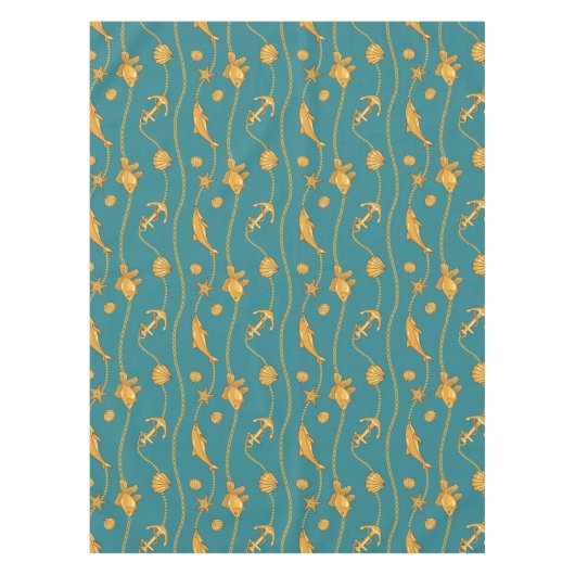 Gold Nautical Pattern Tafelkleed (Voorkant)