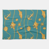 Gold Nautical Pattern Theedoek (Horizontaal)