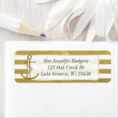 Gold Nautical Threaded Anchor Etiket (Insitu)