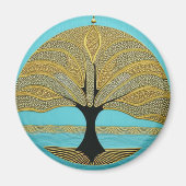 Gold Nautical Tree of Life Magnet (Voorkant)