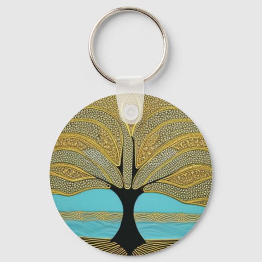 Gold Nautical Tree of Life Sleutelhanger (Voorkant)