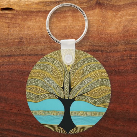 Gold Nautical Tree of Life Sleutelhanger (Voorkant)