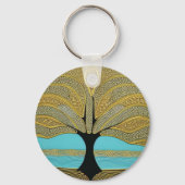 Gold Nautical Tree of Life Sleutelhanger (Achterkant)