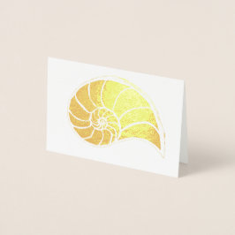 Gold Nautilus Shell Blank Card Folie Kaarten