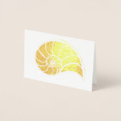 Gold Nautilus Shell Blank Card Folie Kaarten (Voorkant)