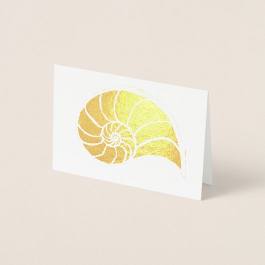 Gold Nautilus Shell Blank Card Folie Kaarten (Voorkant)