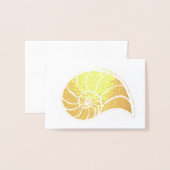 Gold Nautilus Shell Blank Card Folie Kaarten (Voorkant met envelop)
